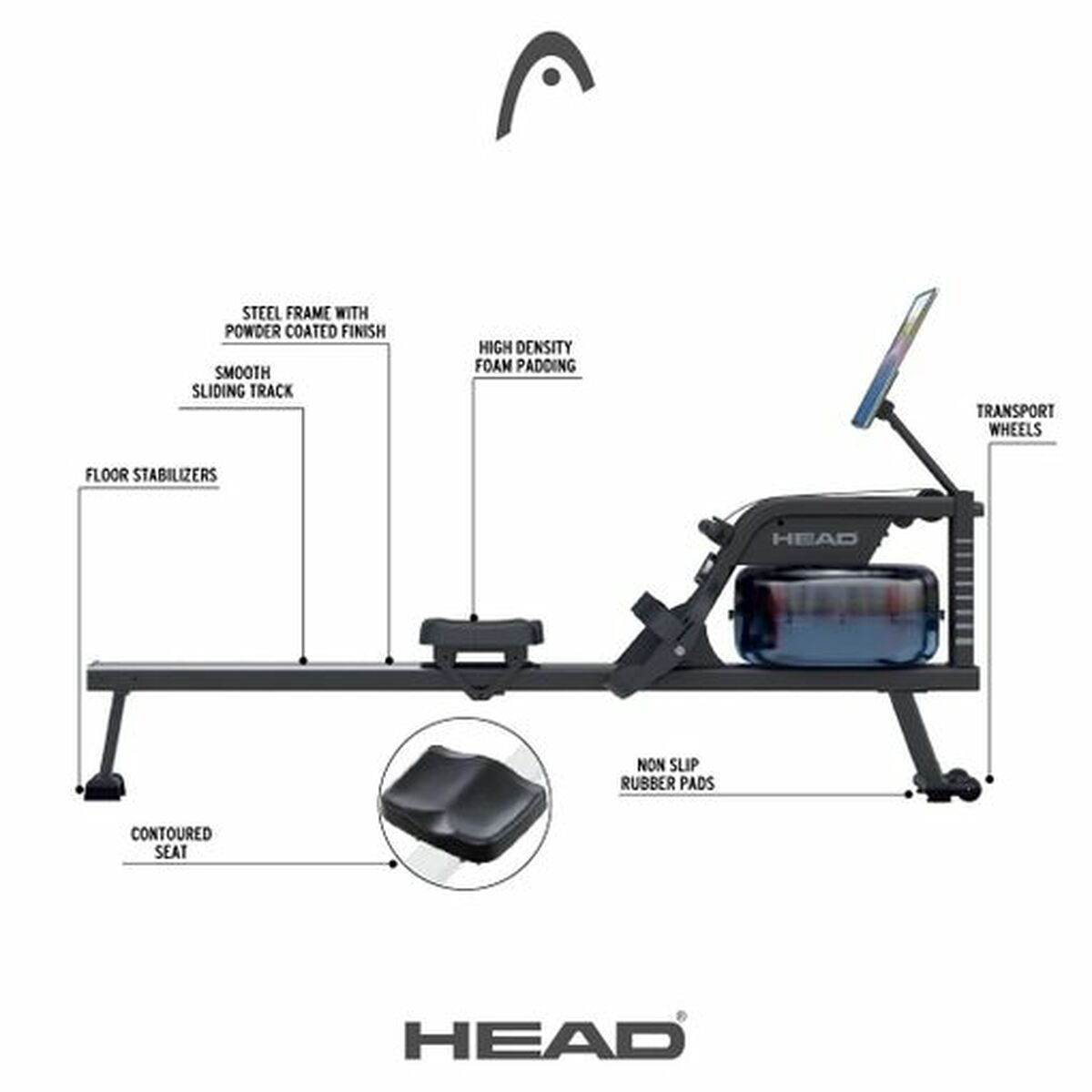 Rowing Machine Head HRW20701